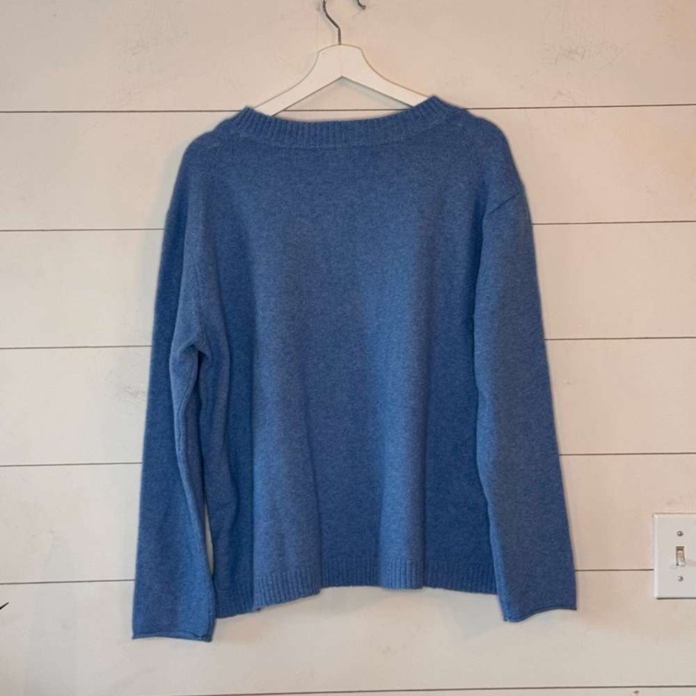 J.Jill Blue Crew Neck Knit Sweater Size Medium - Picture 7 of 8